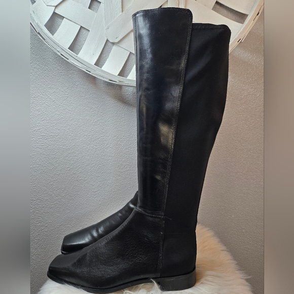 Vince Camuto Librina Elegant Black Leather Knee-High Boots Sz 7.5 New Ret $229 - Picture 7 of 14